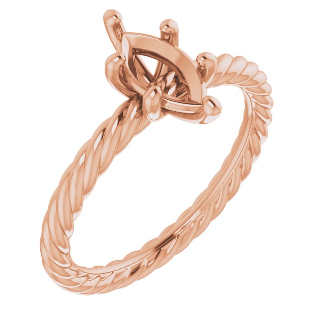Solitaire Rope Engagement Ring