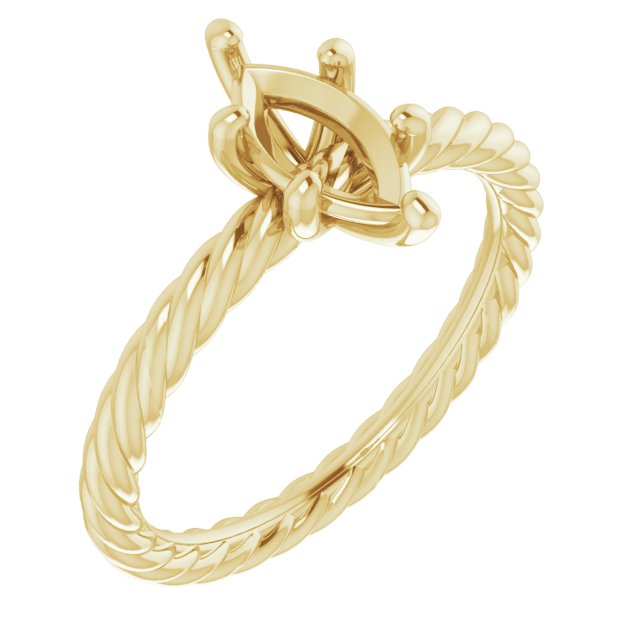 Solitaire Rope Engagement Ring