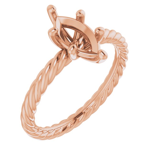 Solitaire Rope Engagement Ring