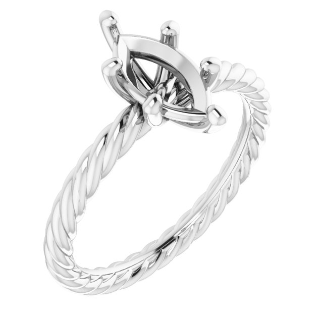 Solitaire Rope Engagement Ring