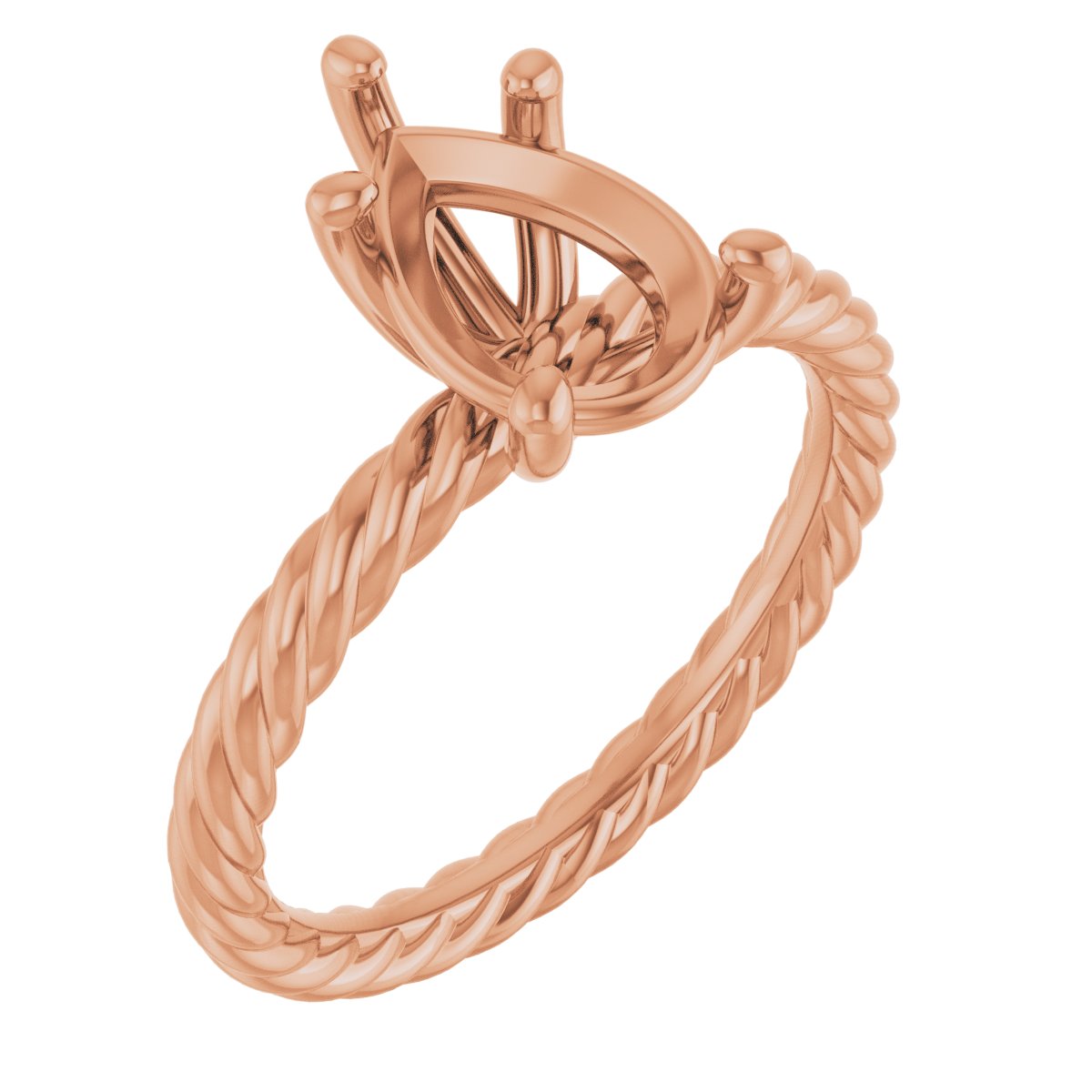 Solitaire Rope Engagement Ring