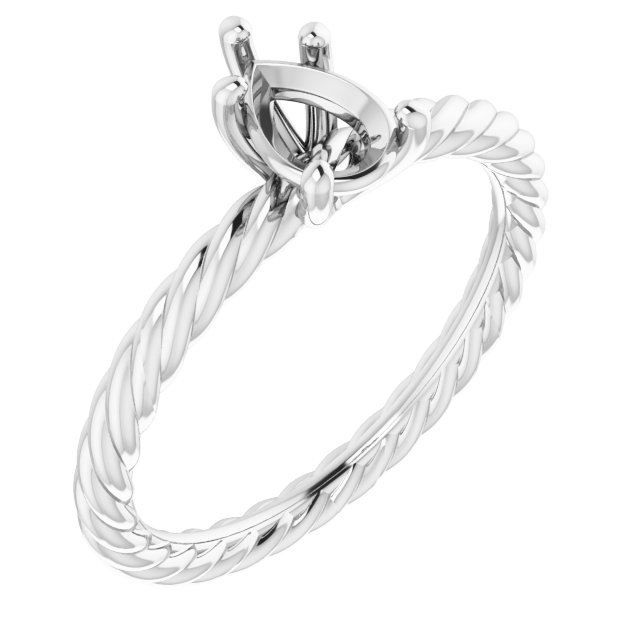Solitaire Rope Engagement Ring