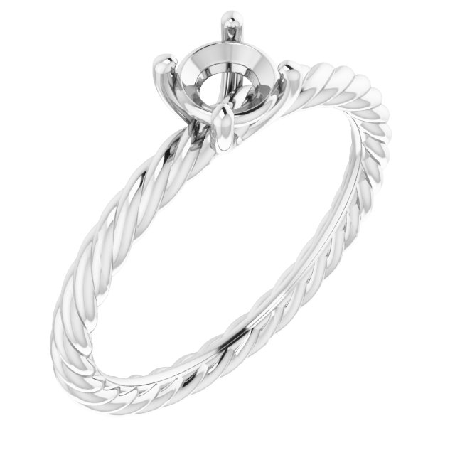 Solitaire Rope Engagement Ring