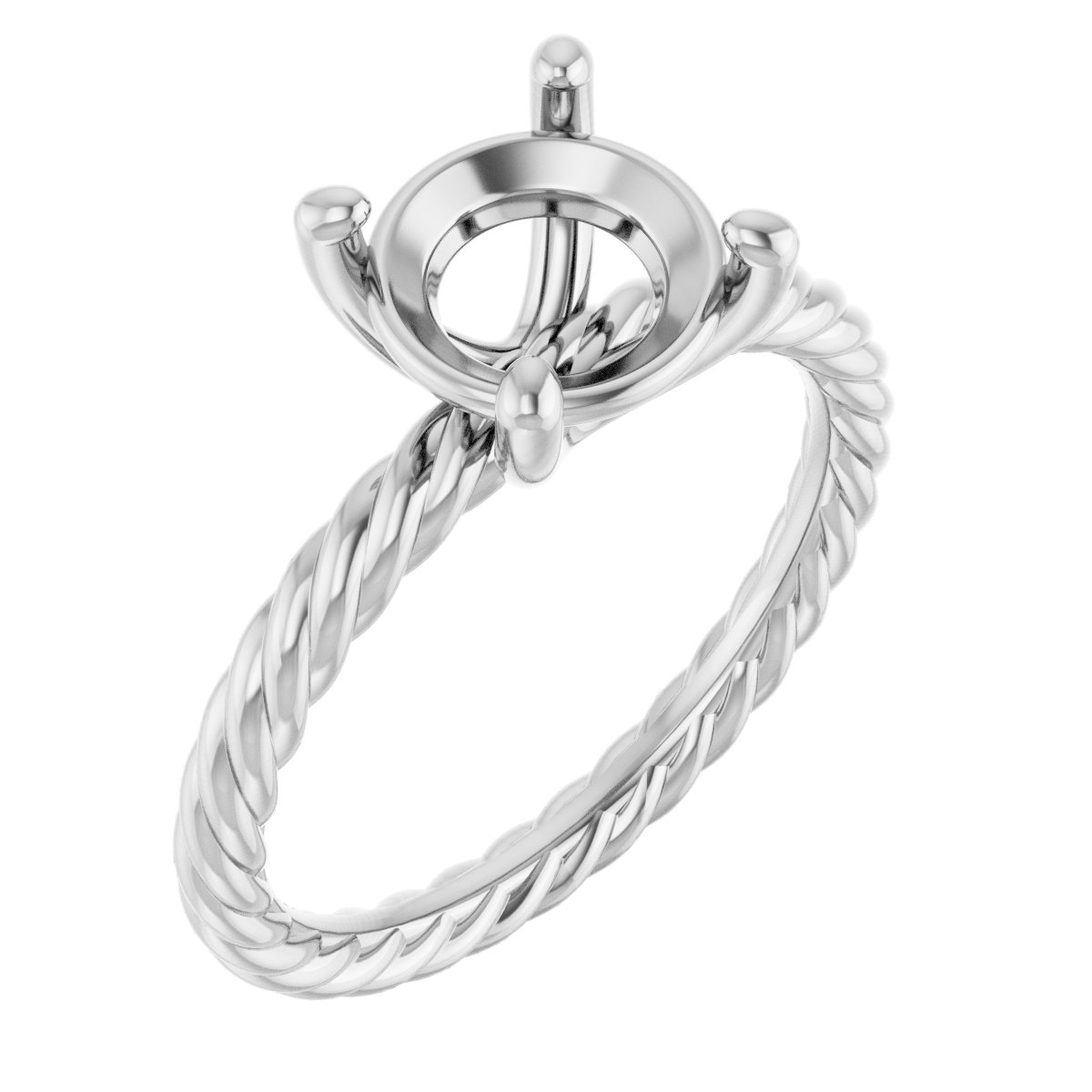 Solitaire Rope Engagement Ring