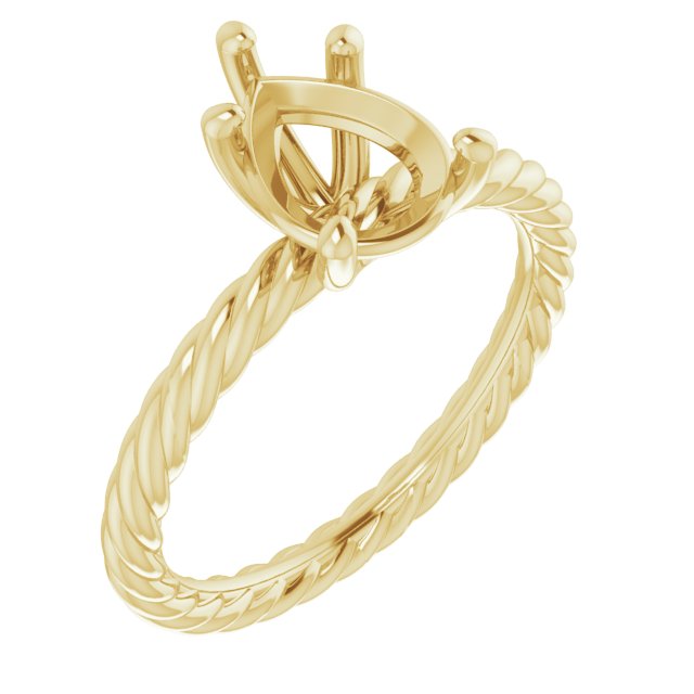 Solitaire Rope Engagement Ring