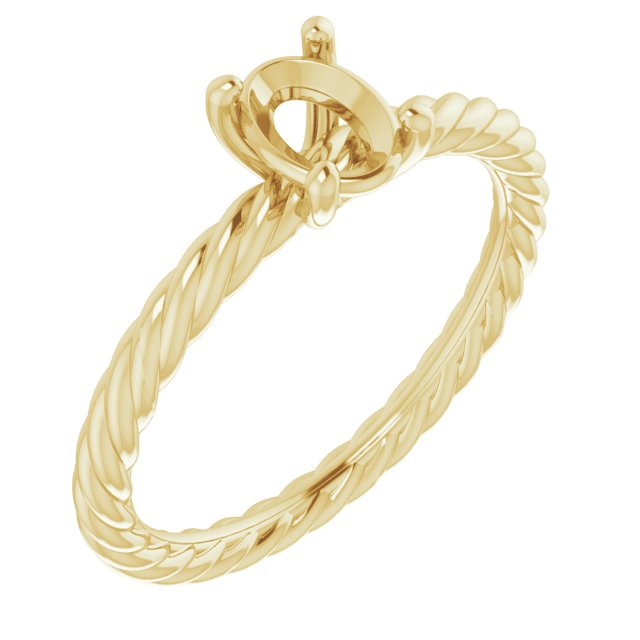 Solitaire Rope Engagement Ring