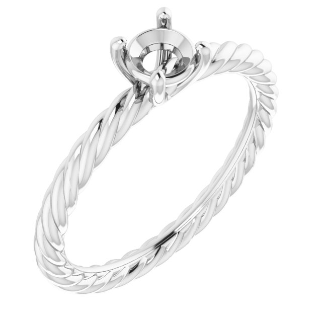 Solitaire Rope Engagement Ring