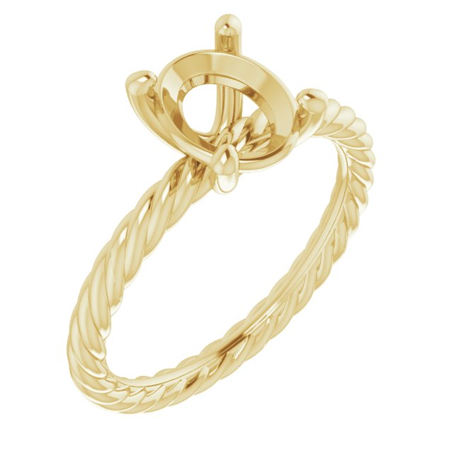 Solitaire Rope Engagement Ring
