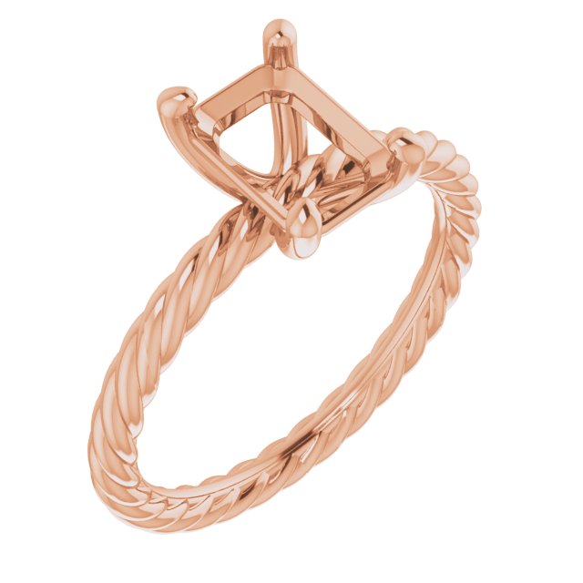Solitaire Rope Engagement Ring