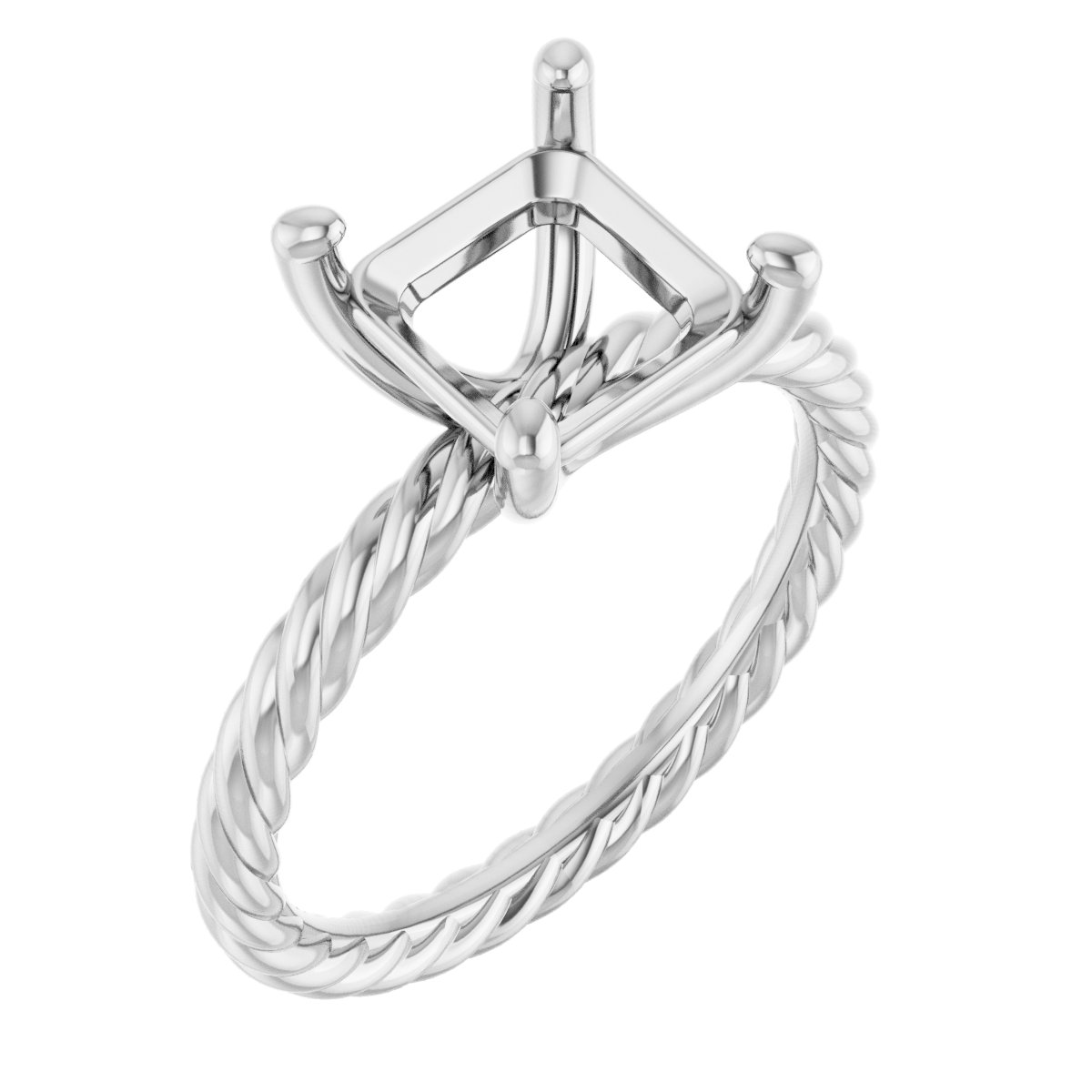 Solitaire Rope Engagement Ring