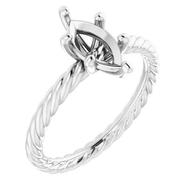 Solitaire Rope Engagement Ring