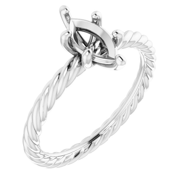 Solitaire Rope Engagement Ring