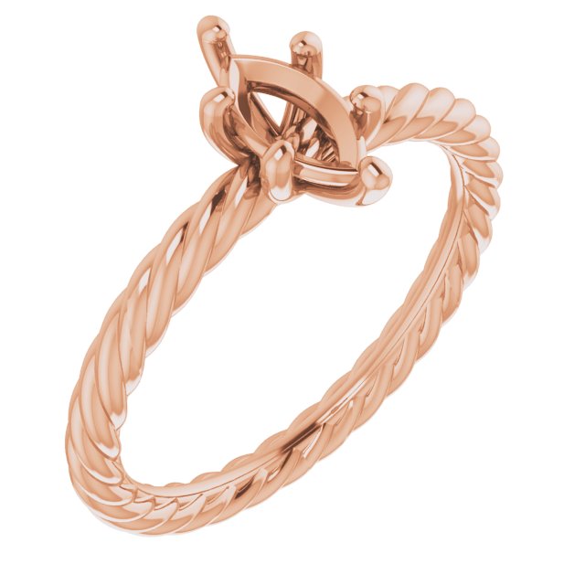 Solitaire Rope Engagement Ring