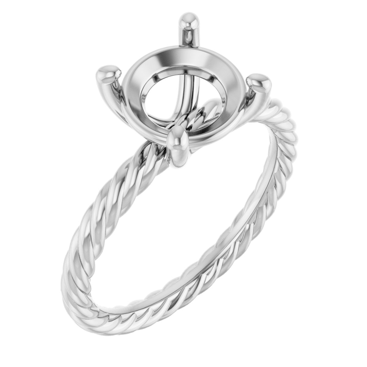 Solitaire Rope Engagement Ring