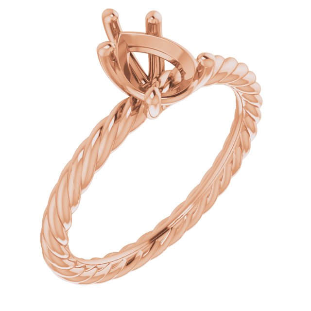 Solitaire Rope Engagement Ring