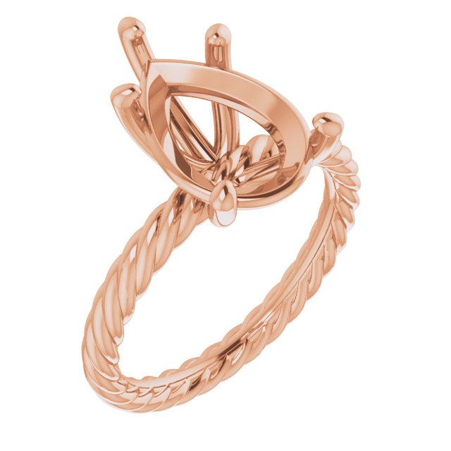 Solitaire Rope Engagement Ring