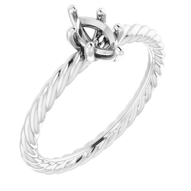 Solitaire Rope Engagement Ring