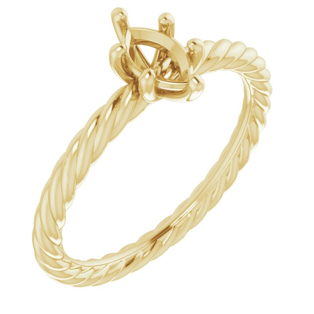 Solitaire Rope Engagement Ring