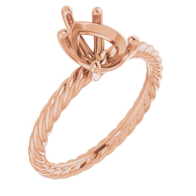Solitaire Rope Engagement Ring