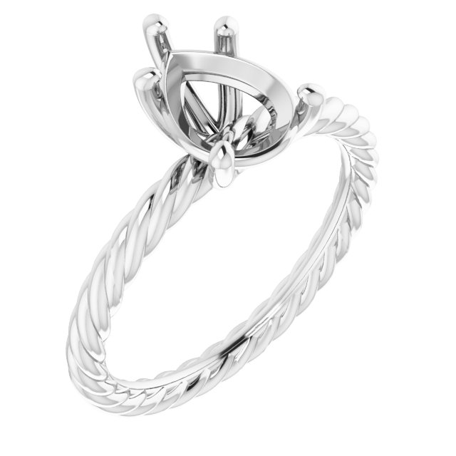 Solitaire Rope Engagement Ring