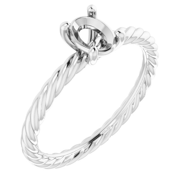 Solitaire Rope Engagement Ring