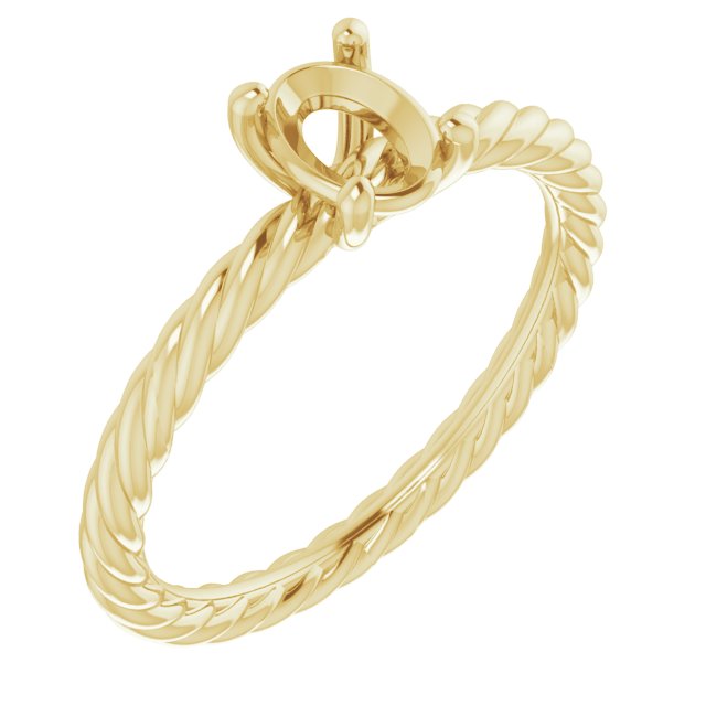 Solitaire Rope Engagement Ring