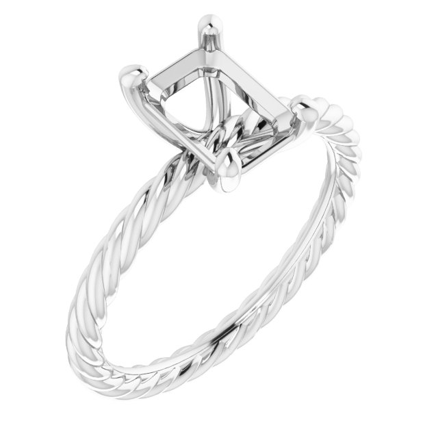Solitaire Rope Engagement Ring