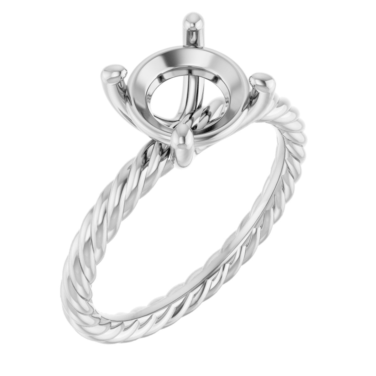 Solitaire Rope Engagement Ring