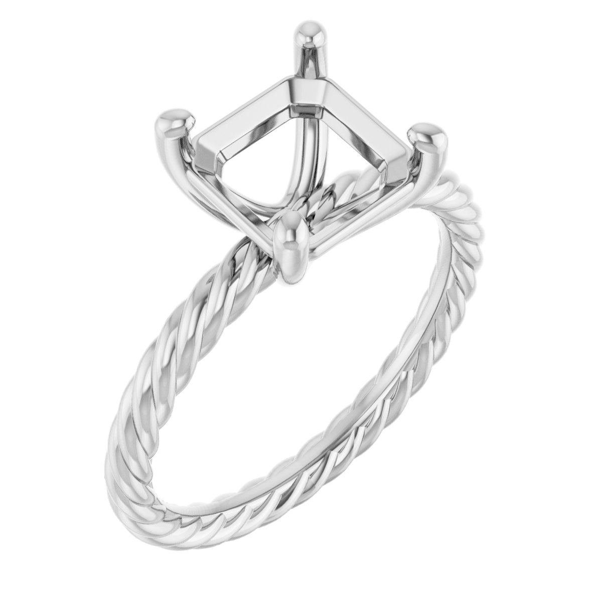 Solitaire Rope Engagement Ring