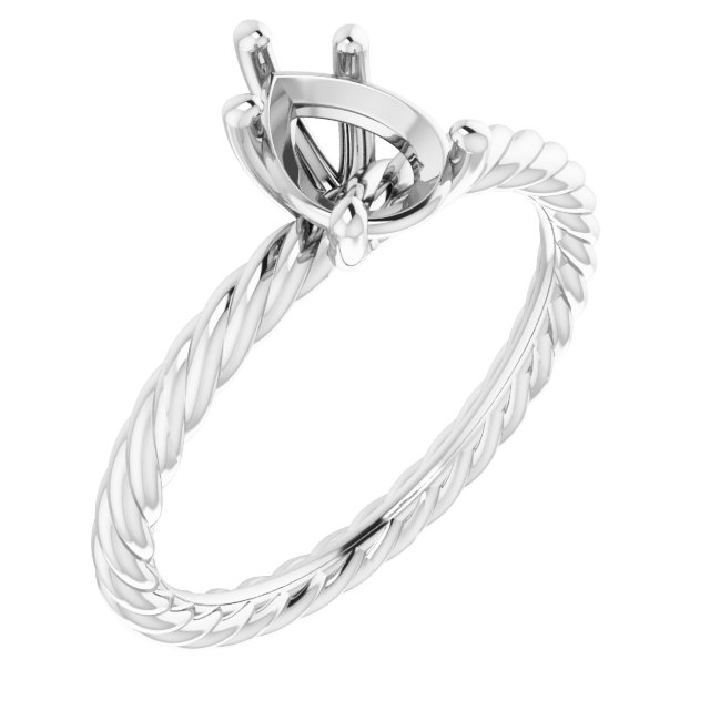 Solitaire Rope Engagement Ring