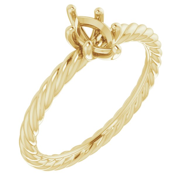 Solitaire Rope Engagement Ring