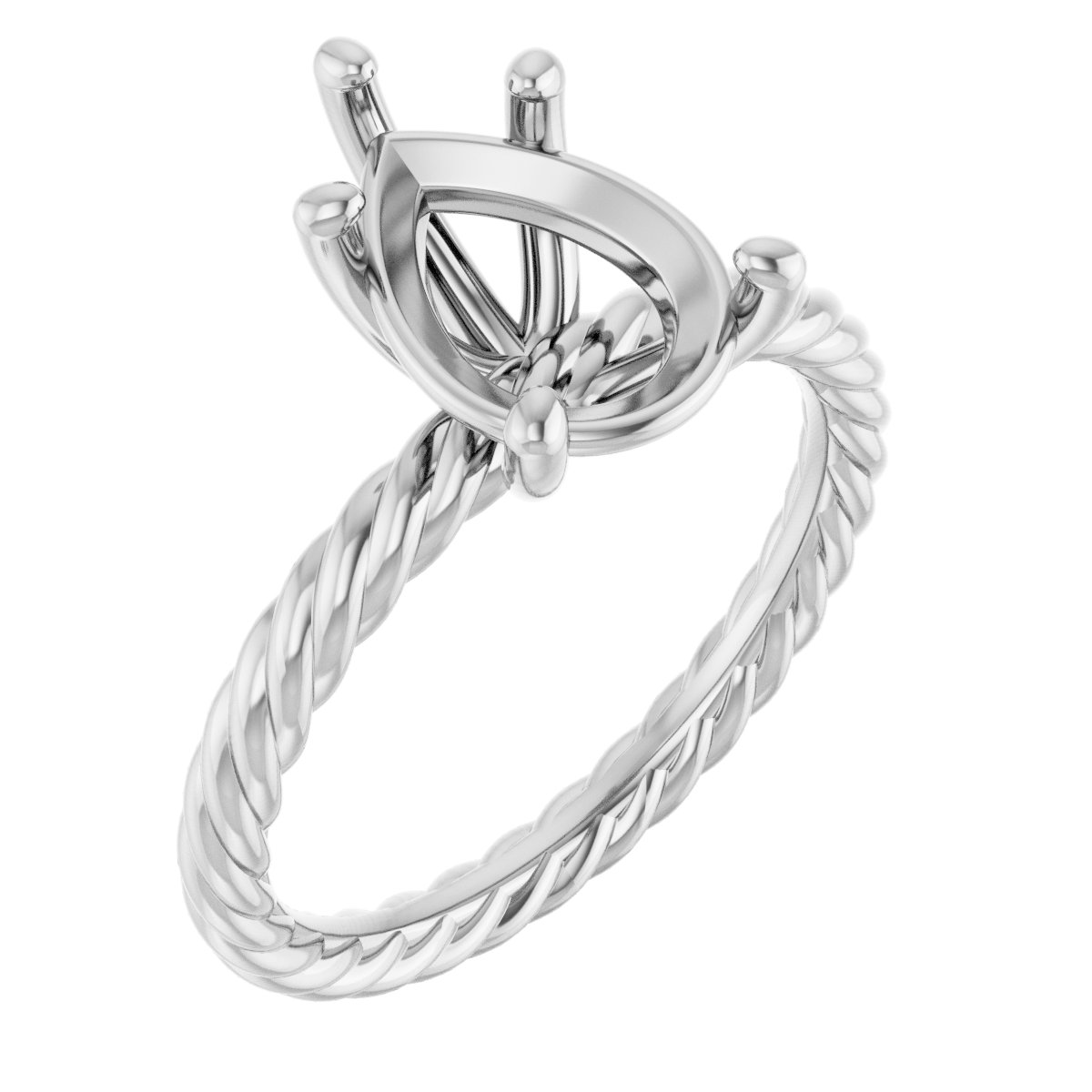 Solitaire Rope Engagement Ring