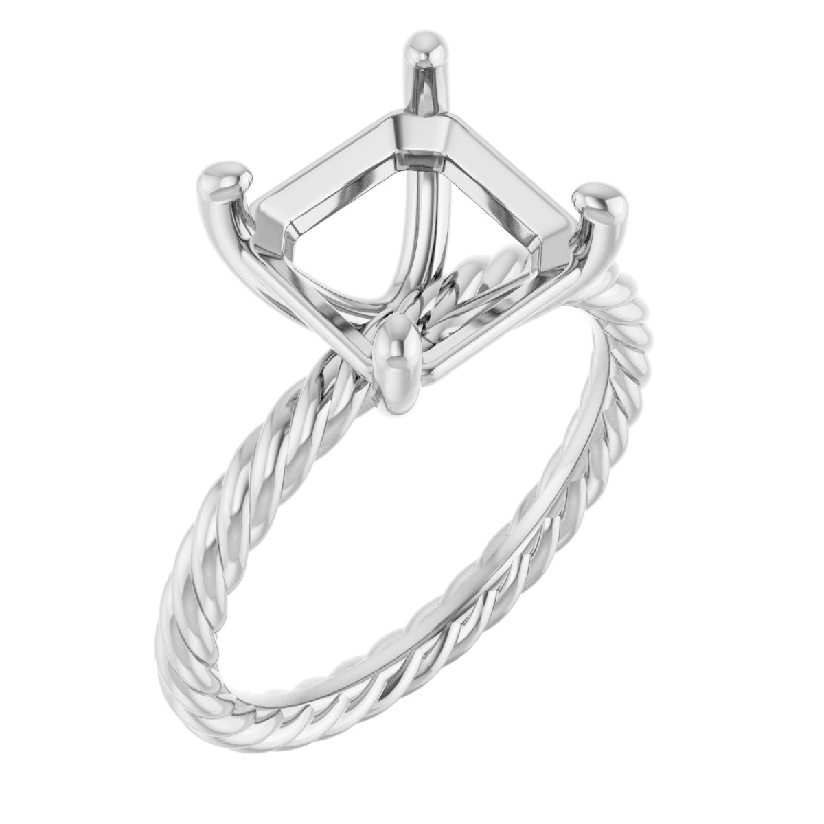 Solitaire Rope Engagement Ring