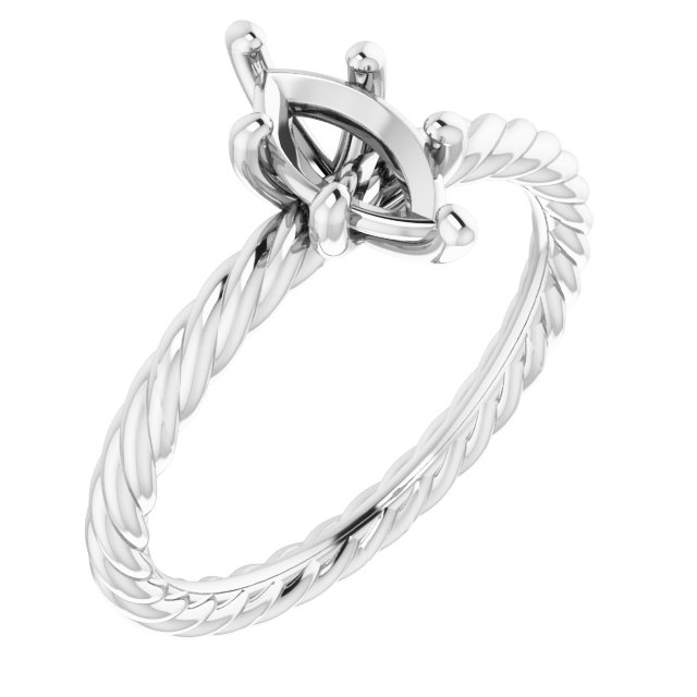 Solitaire Rope Engagement Ring