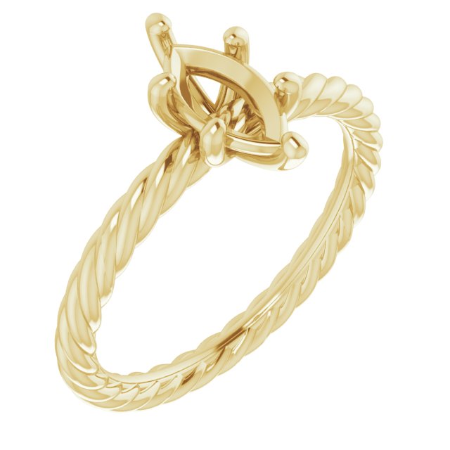 Solitaire Rope Engagement Ring