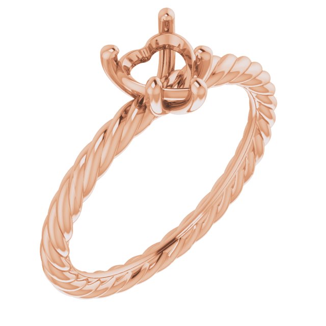 Solitaire Rope Engagement Ring