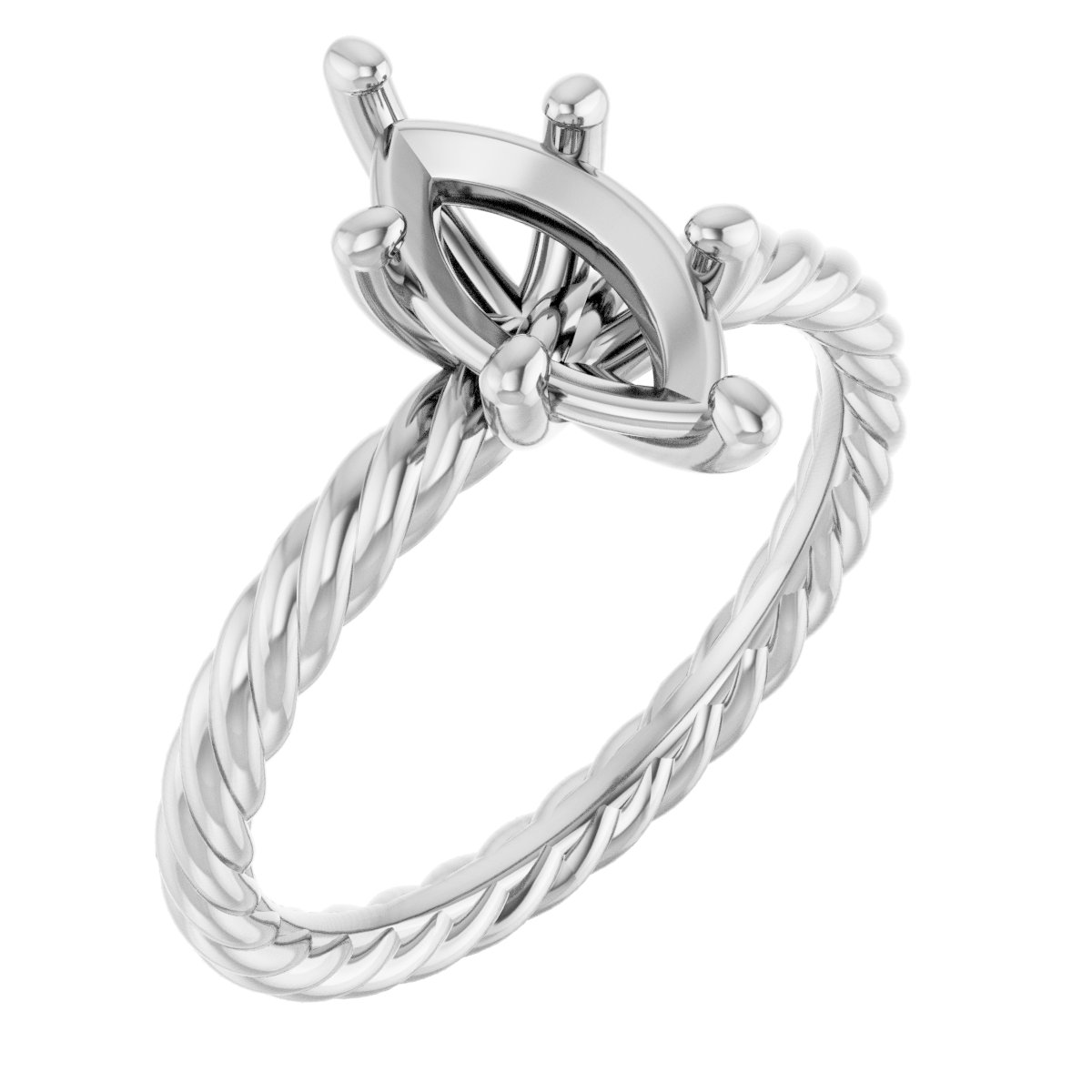 Solitaire Rope Engagement Ring