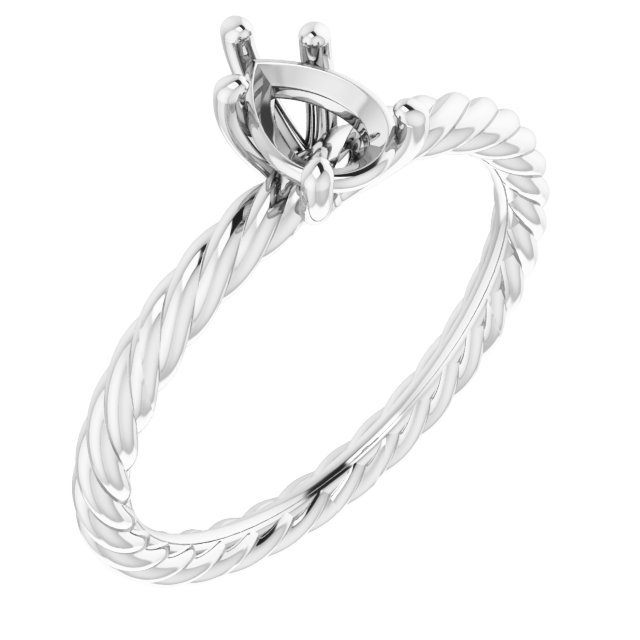 Solitaire Rope Engagement Ring