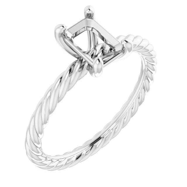 Solitaire Rope Engagement Ring