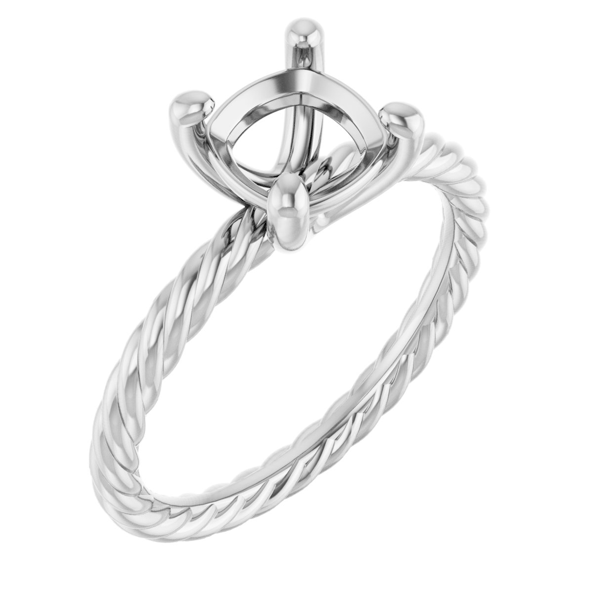 Solitaire Rope Engagement Ring