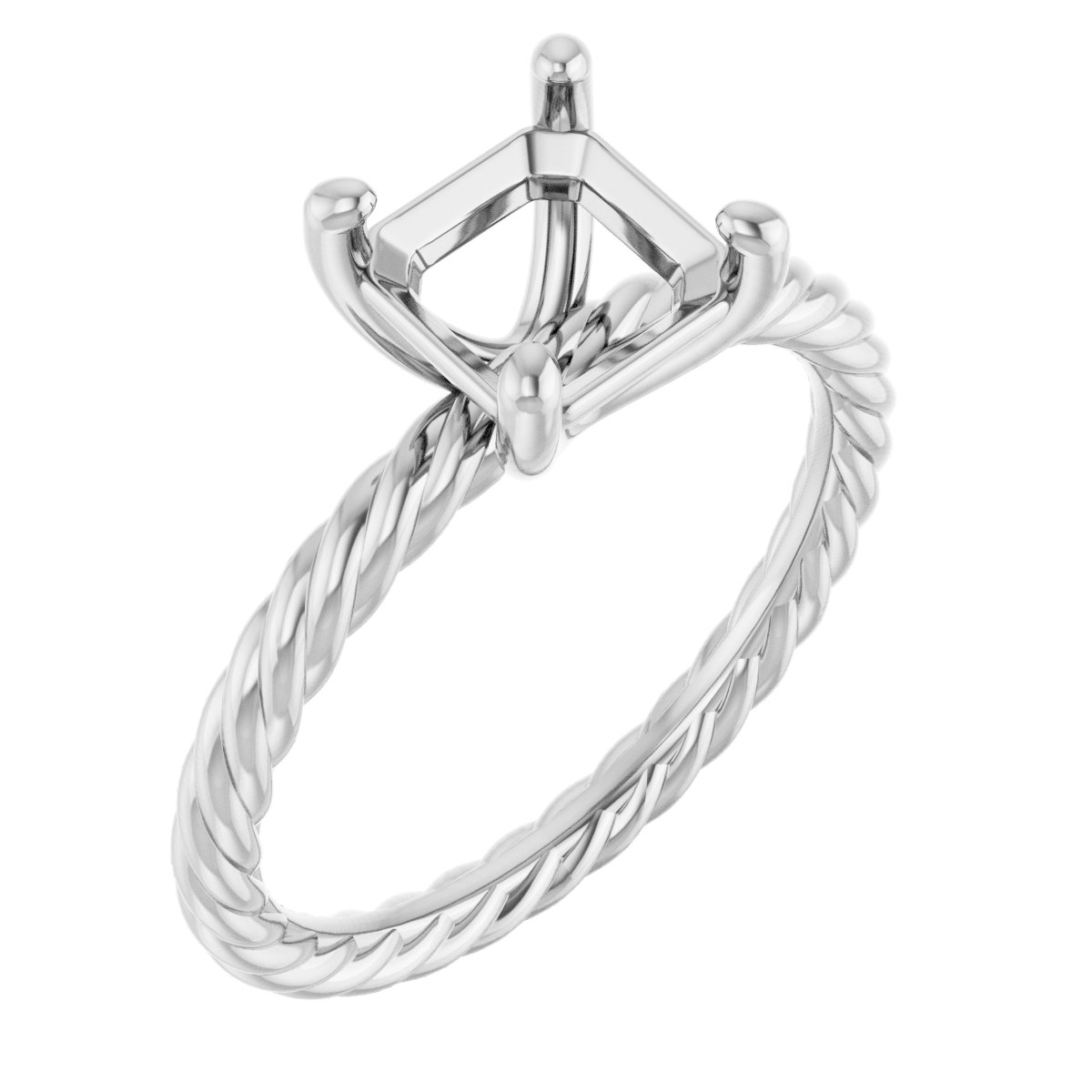 Solitaire Rope Engagement Ring