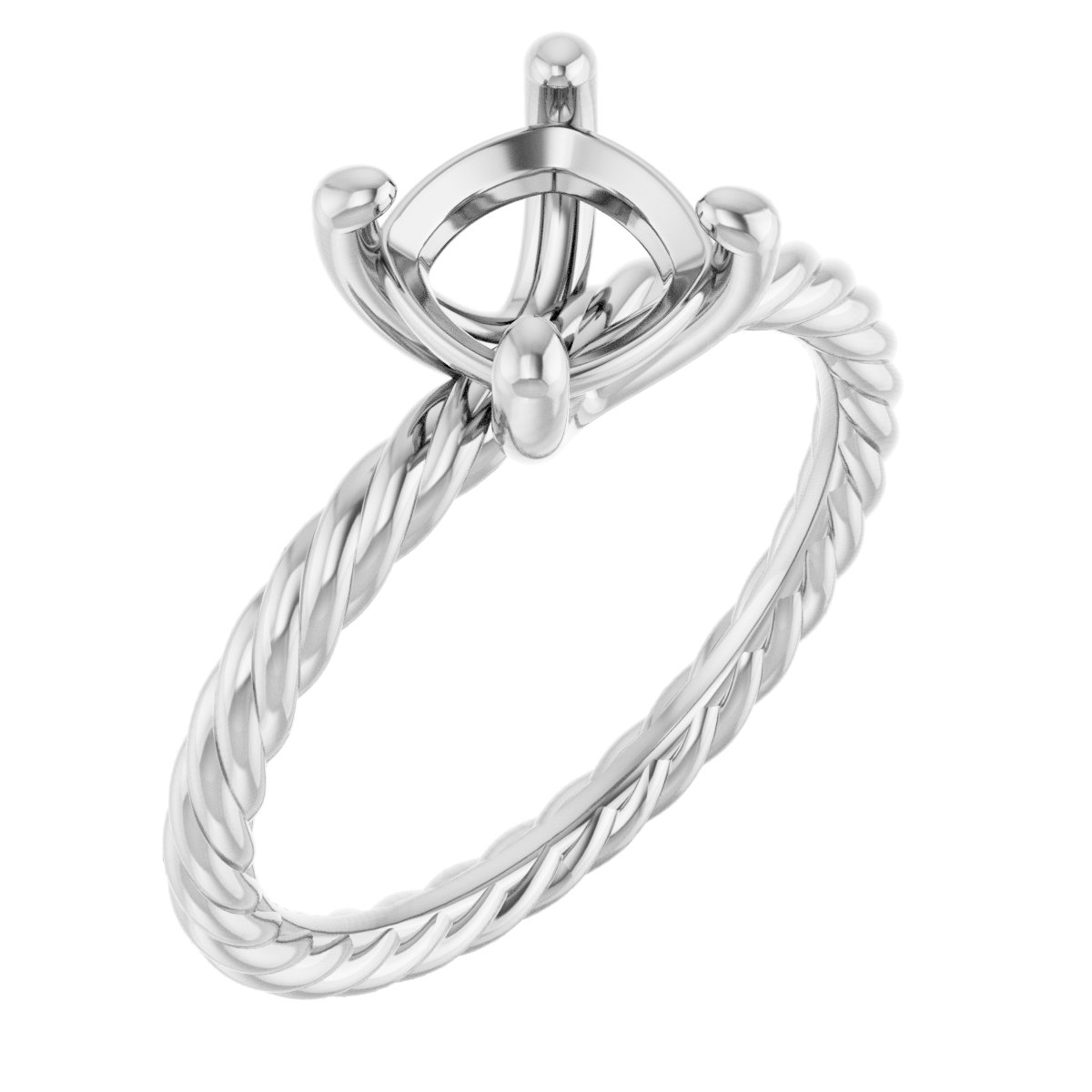 Solitaire Rope Engagement Ring