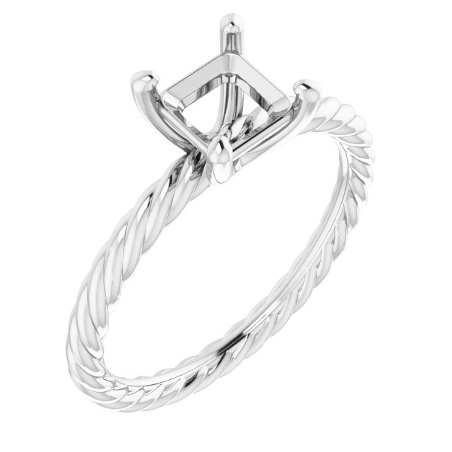 Solitaire Rope Engagement Ring