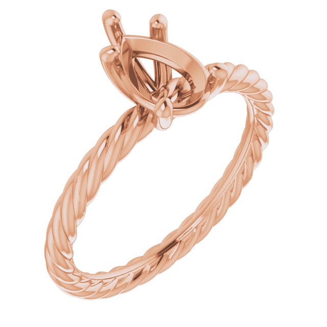 Solitaire Rope Engagement Ring