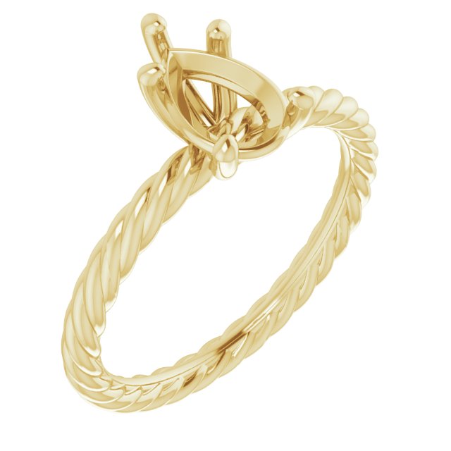Solitaire Rope Engagement Ring