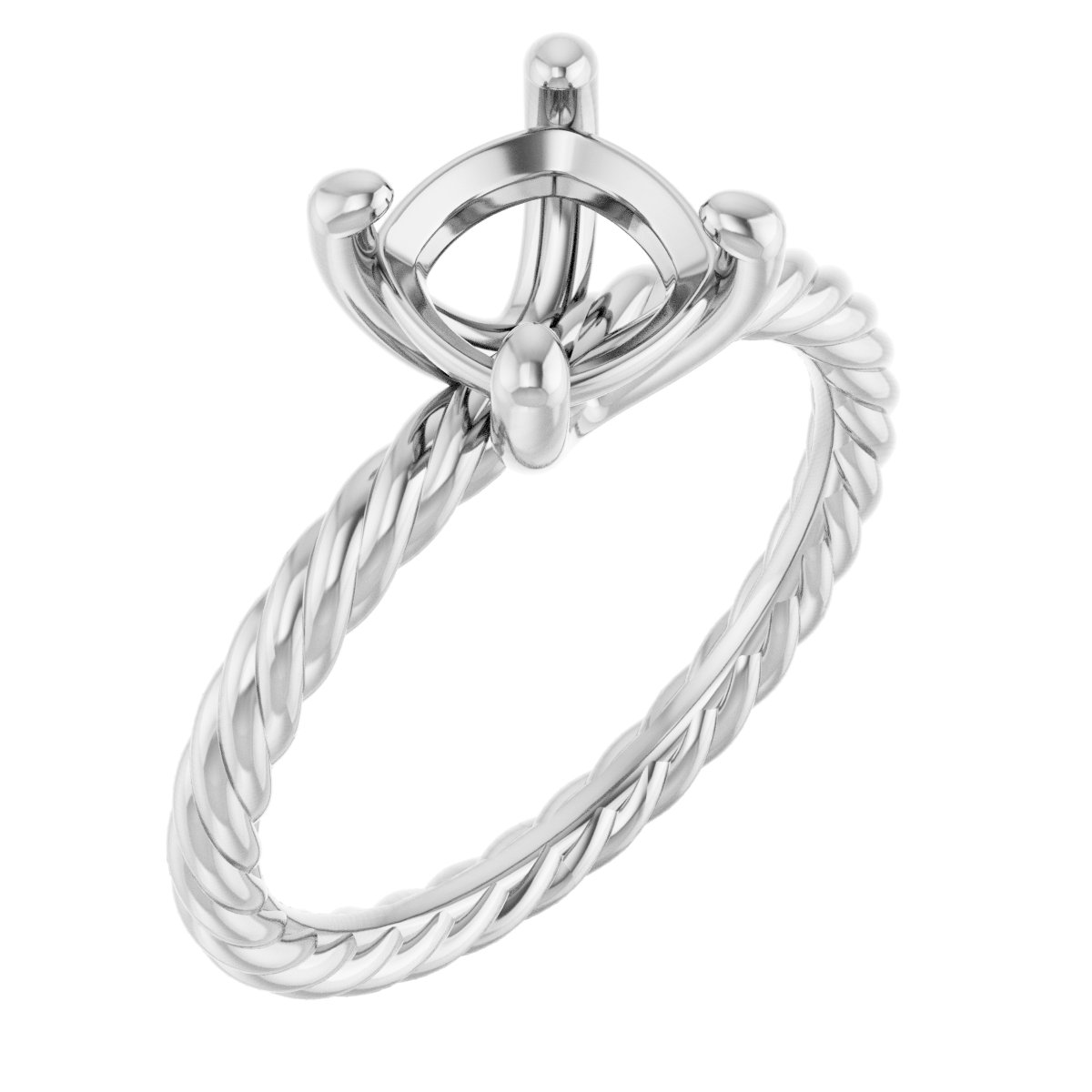 Solitaire Rope Engagement Ring