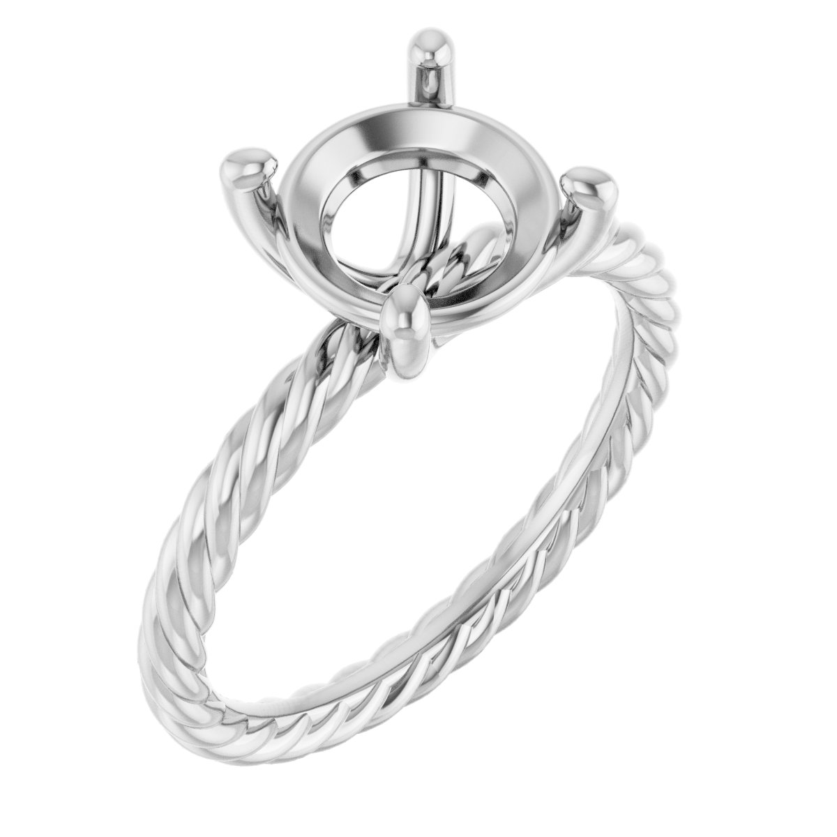Solitaire Rope Engagement Ring