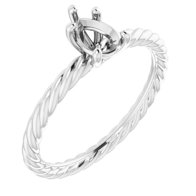 Solitaire Rope Engagement Ring