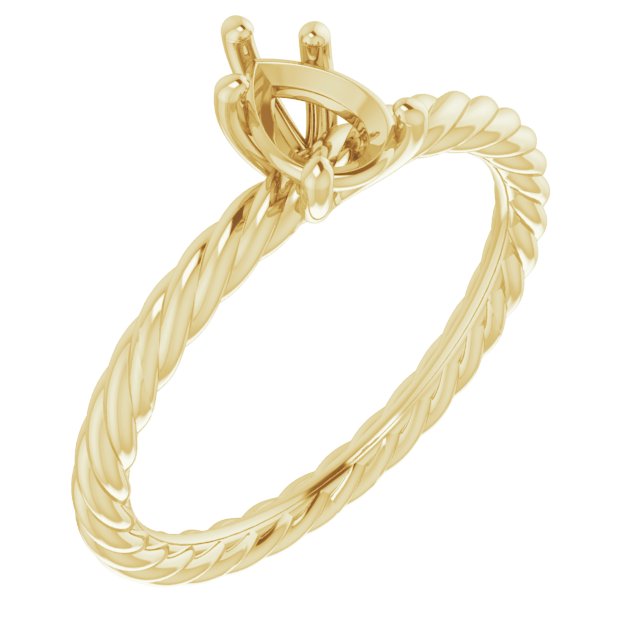 Solitaire Rope Engagement Ring