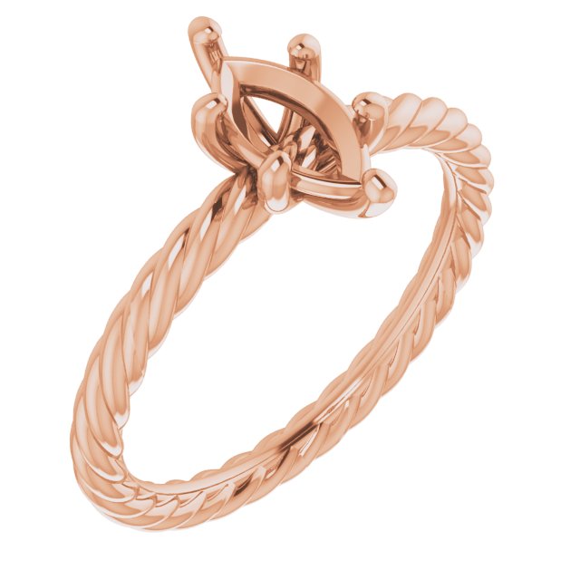 Solitaire Rope Engagement Ring